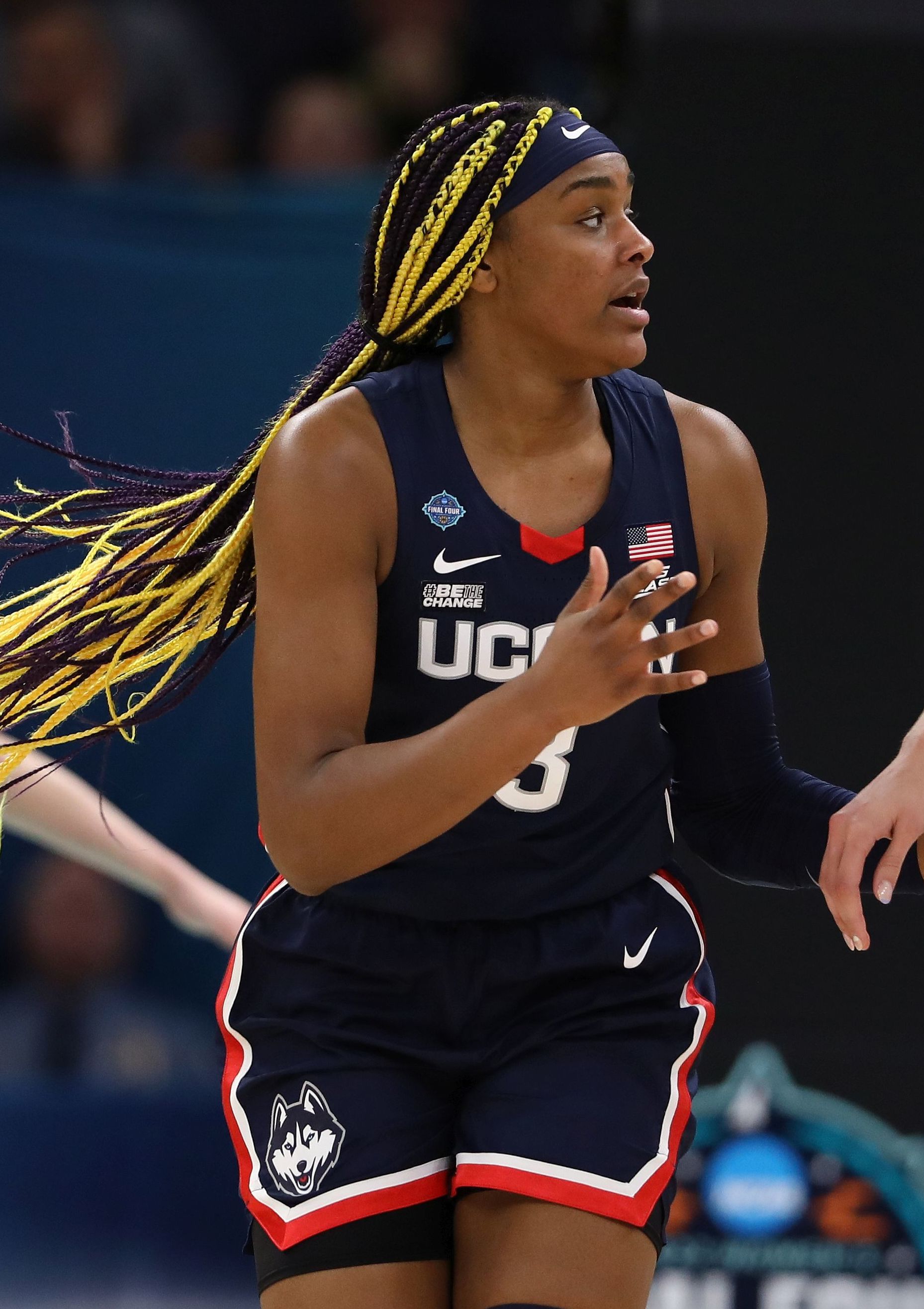 Basketball player Aaliyah Edwards during the 2022 NCAA Final Four