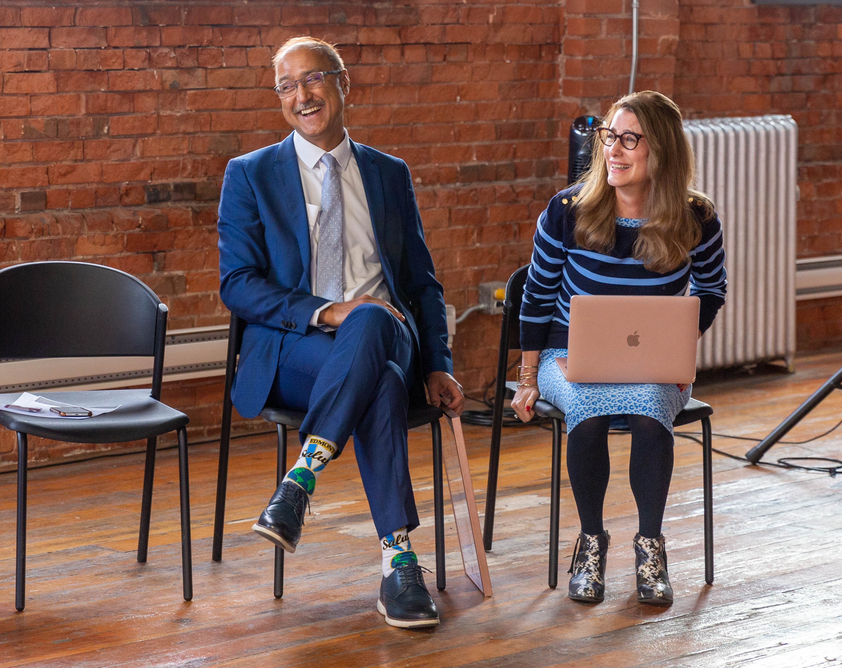 Edmonton Mayor Amarjeet Sohi and Catherine Warren, the CEO of Innovate Edmonton.