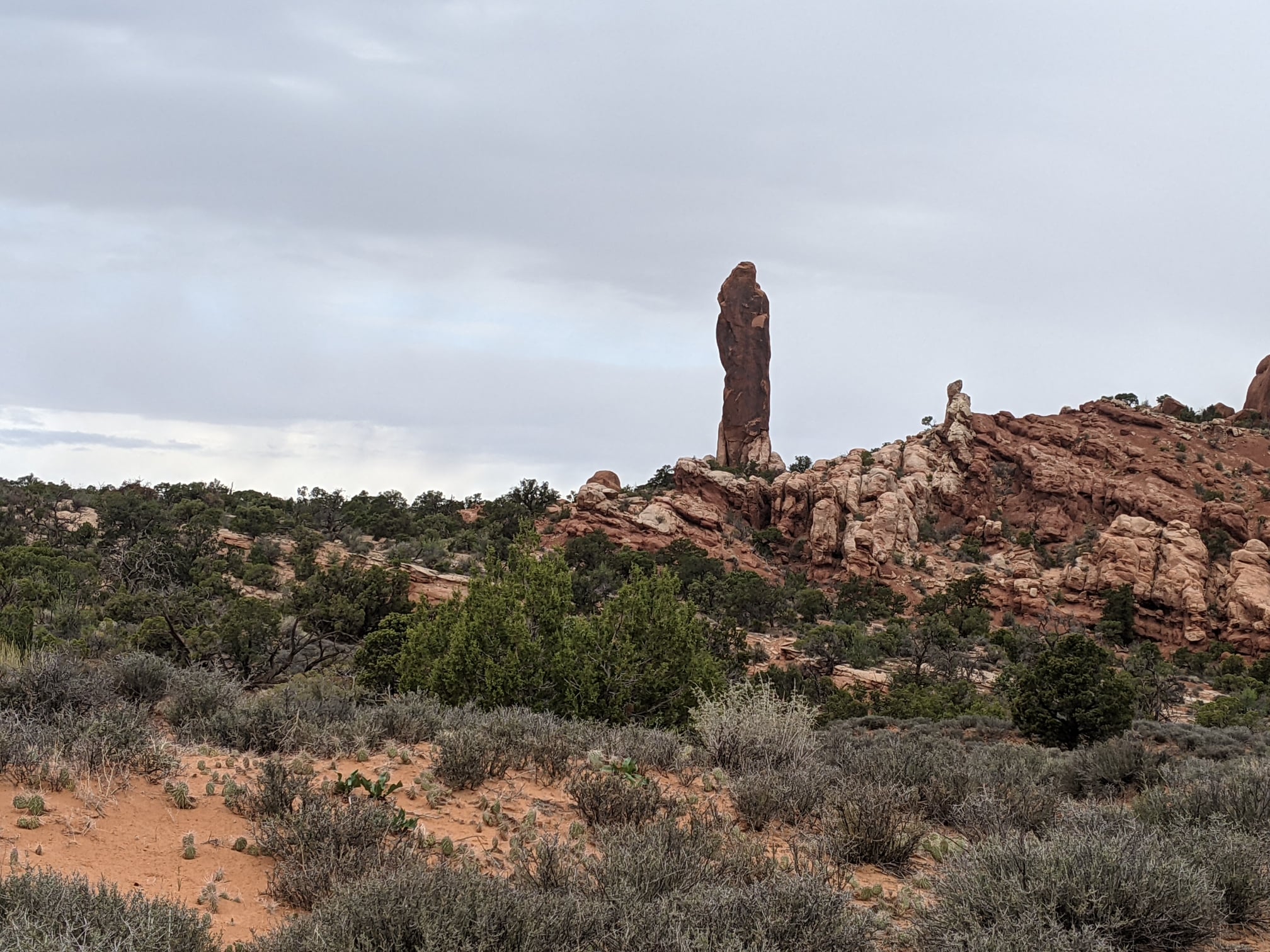 Dark Angel; a sandstone pillar at Arches National Park