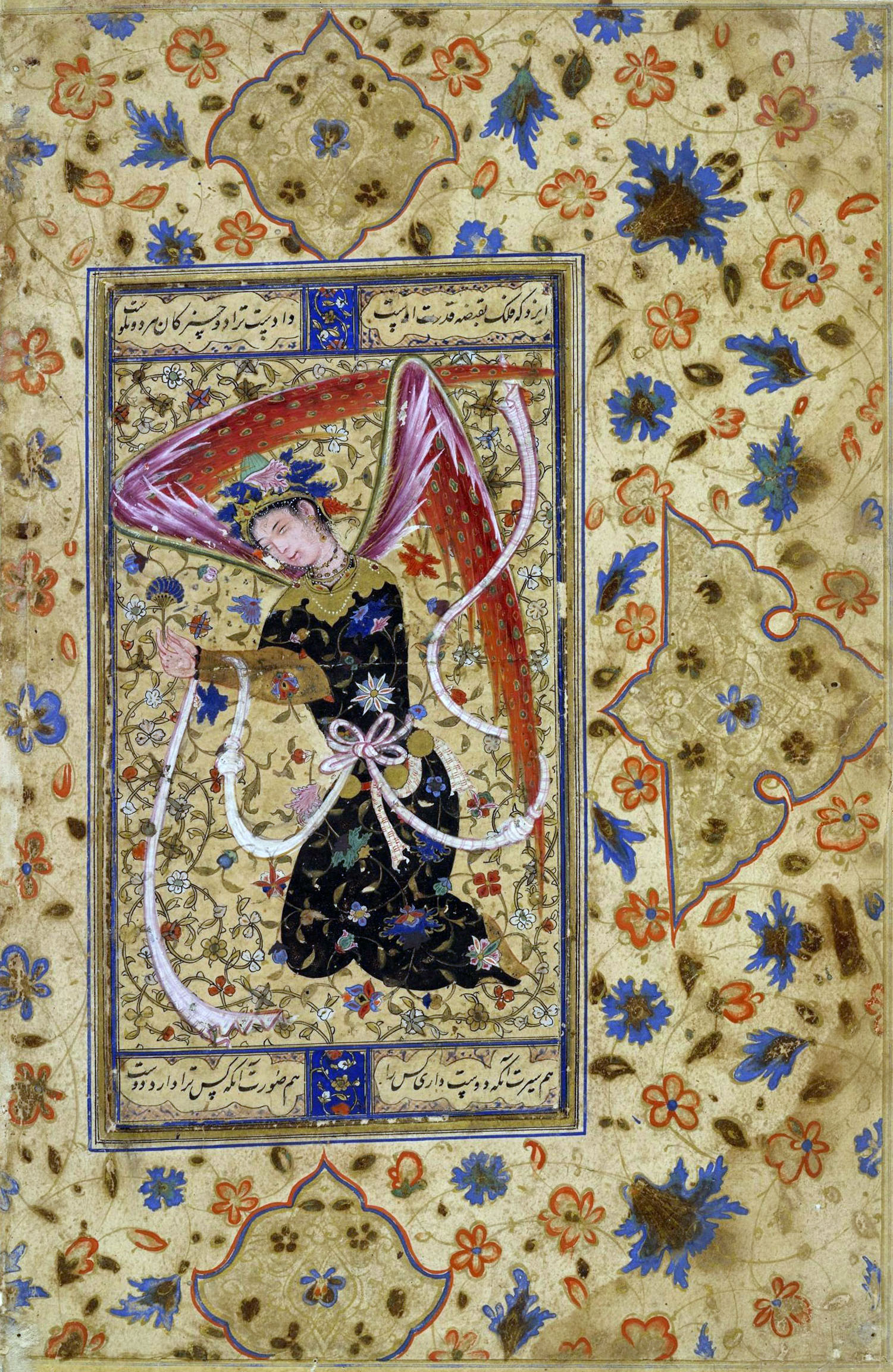 Kneeling Angel from Bukhara School c. 1555-1560.  British Museum