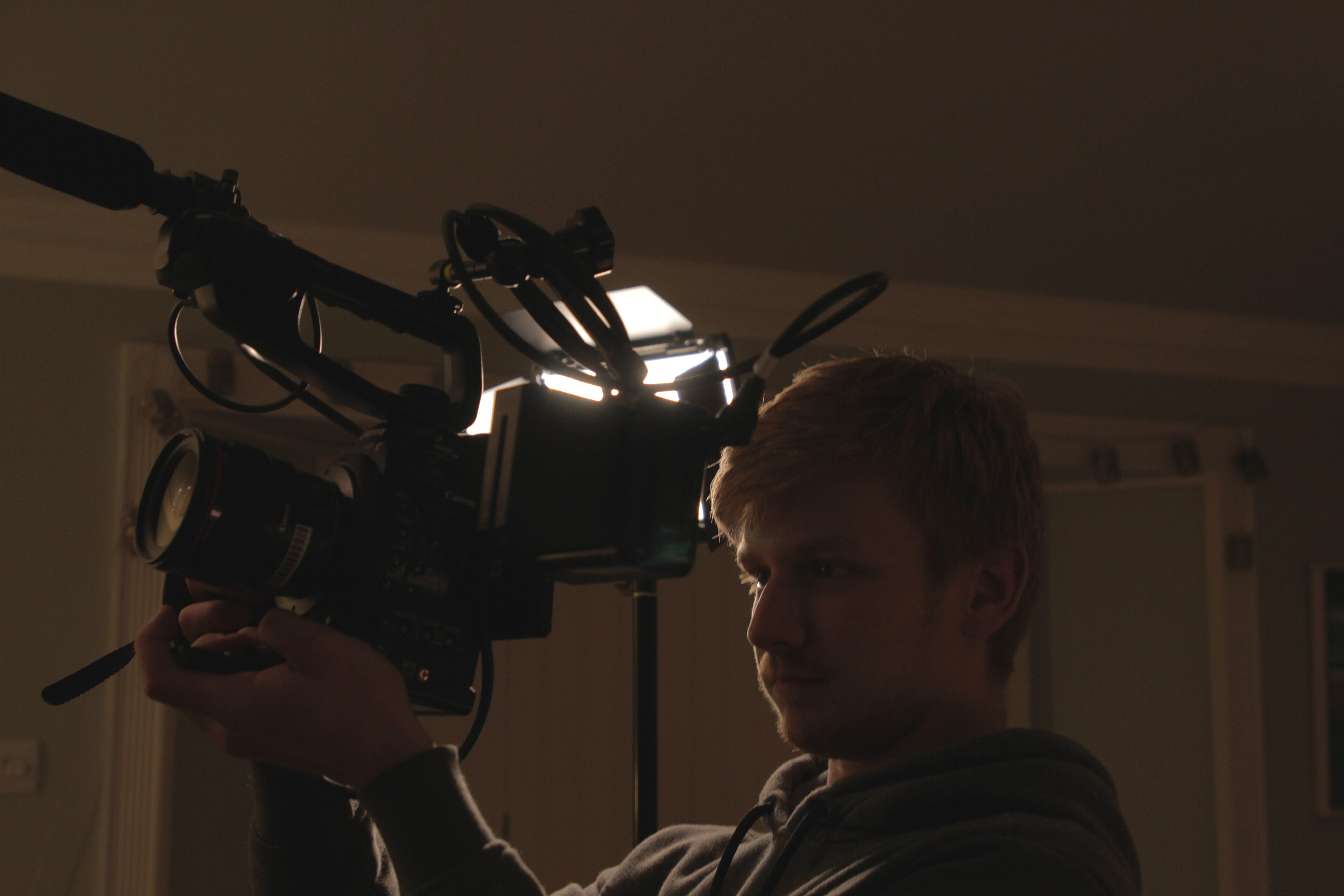 Jake Mason directing and filming his short film Crooked Vengeacne in   Wrington, Somerset .