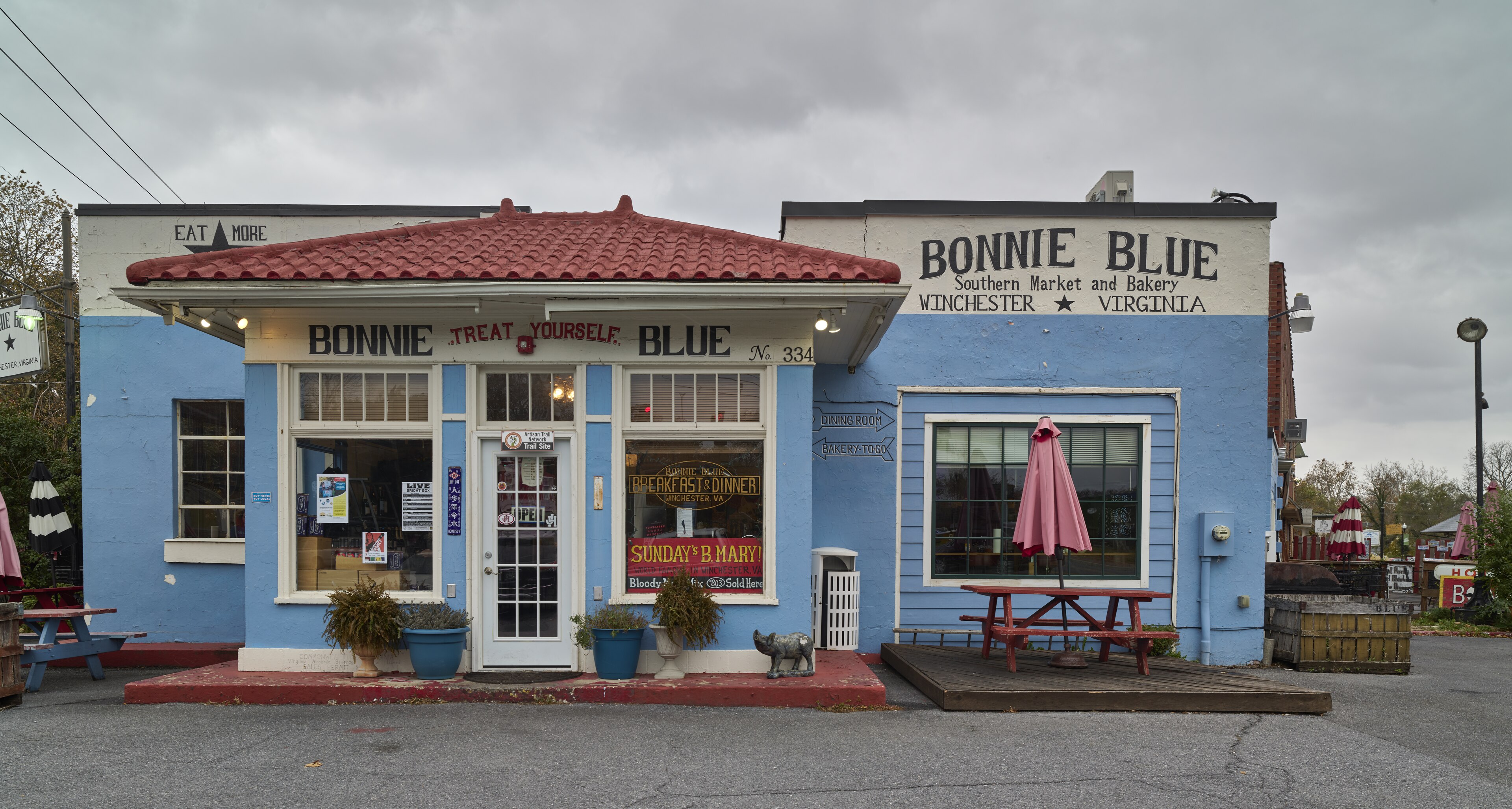 Bonnie Blue Southern Market & Bakery  located at 334 W Boscawen Street in Winchester, Virginia. The business was established in 2012 in a former Esso station.