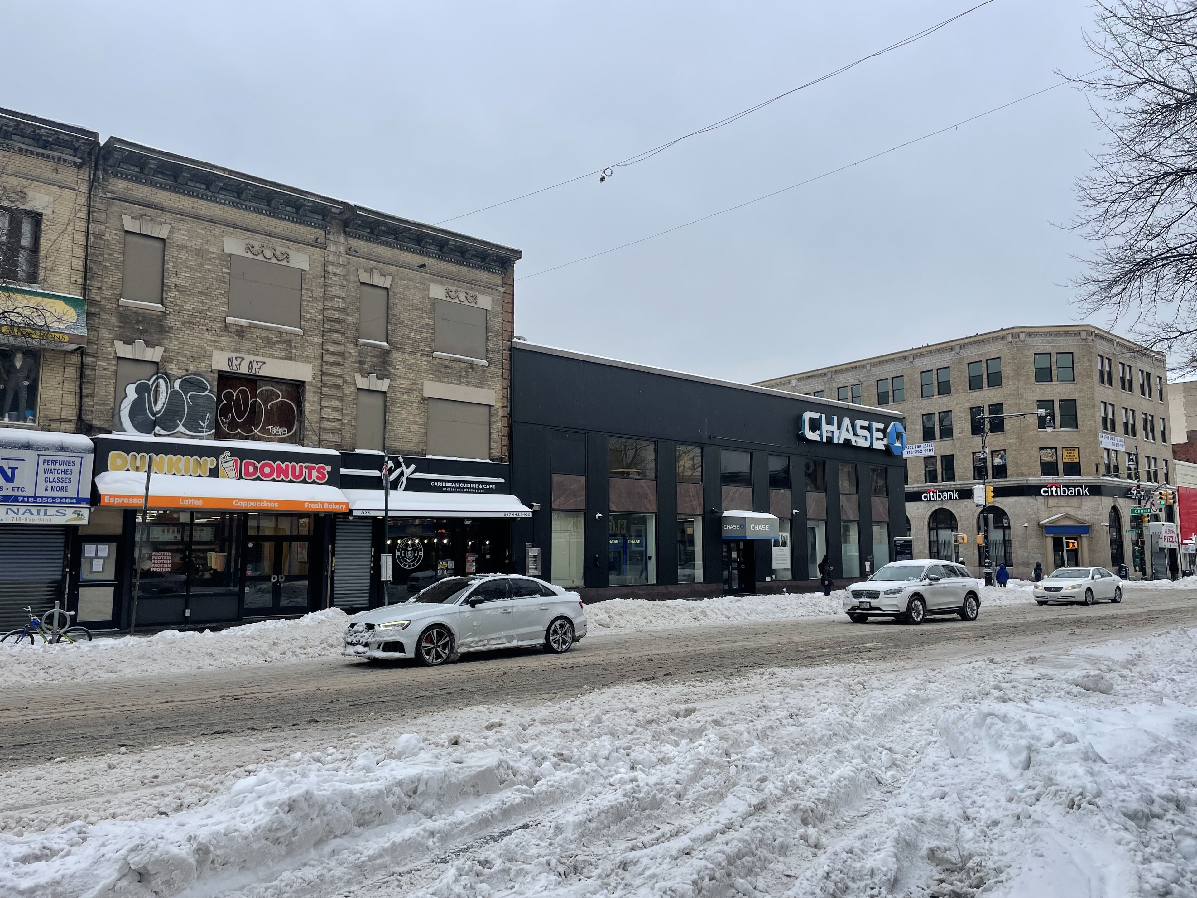 Chase Bank in Snow Flatbush Avenue Brooklyn Jan 2026