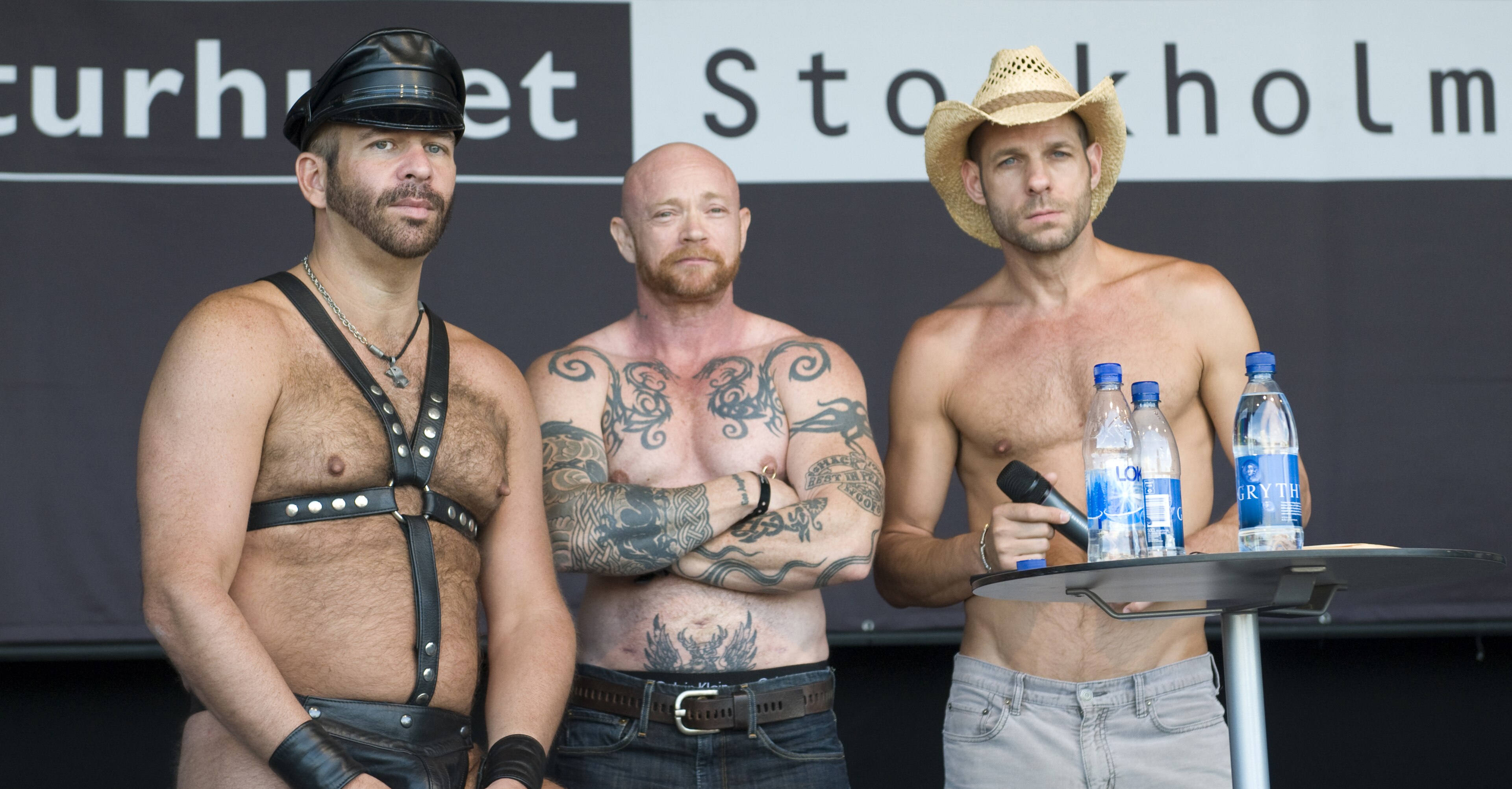 Buck Angel, Michael Brandon e Scott Spears na Stockhom Pride