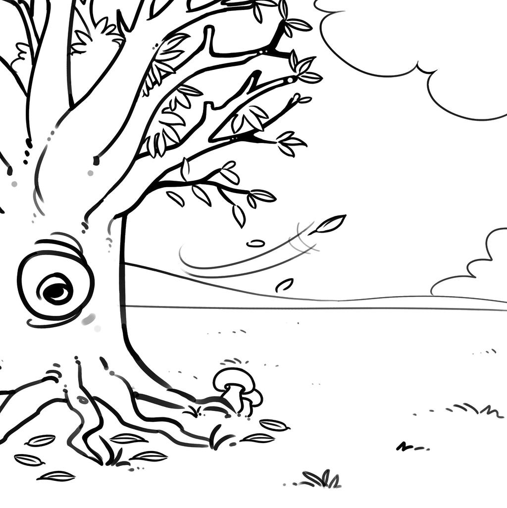 Chloé et les saisons par Arnaud Pérat (RyXéo) : l'arbre en automne.