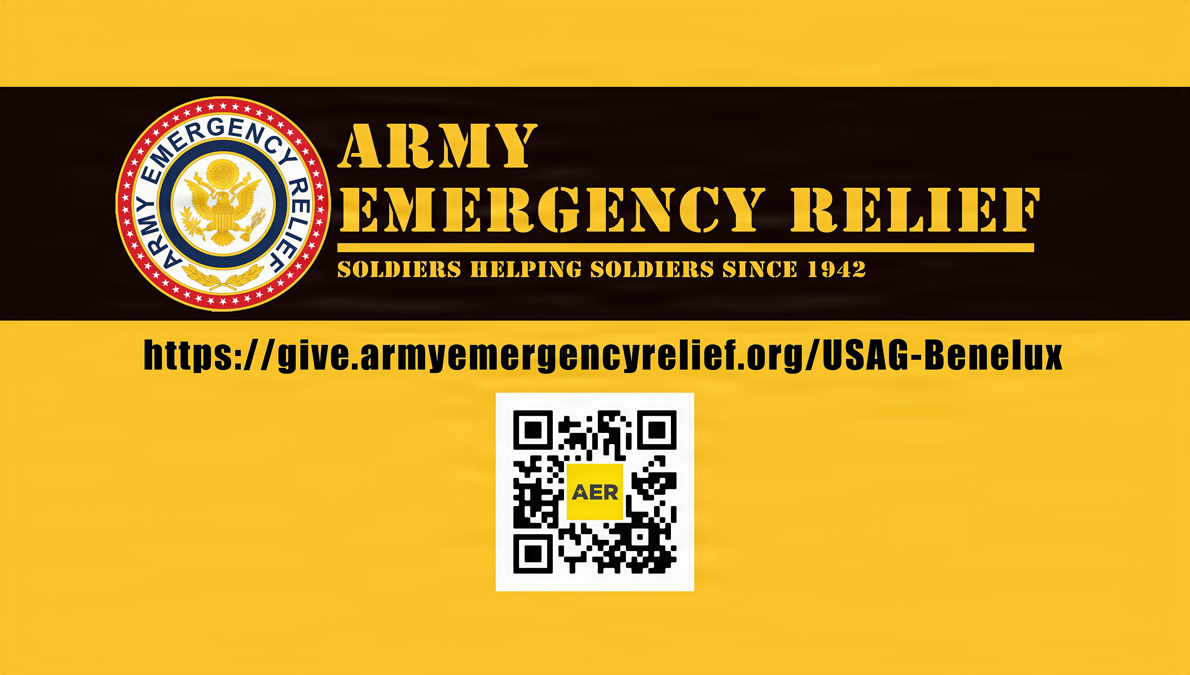 Graphic created for U.S. Army Garrison Benelux’s Army Emergency Relief (AER) program and AFN video. AER is a private, nonprofit organization that was created to help soldiers and their family members who experience finan