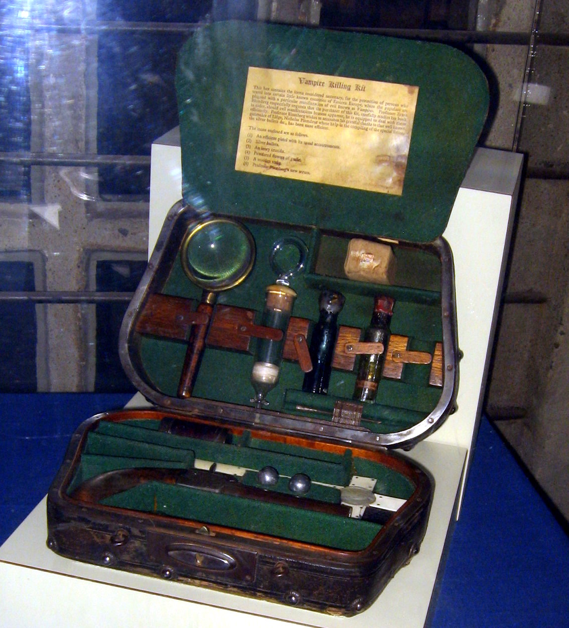 Vampire killing kit at Mercer Museum, PA.