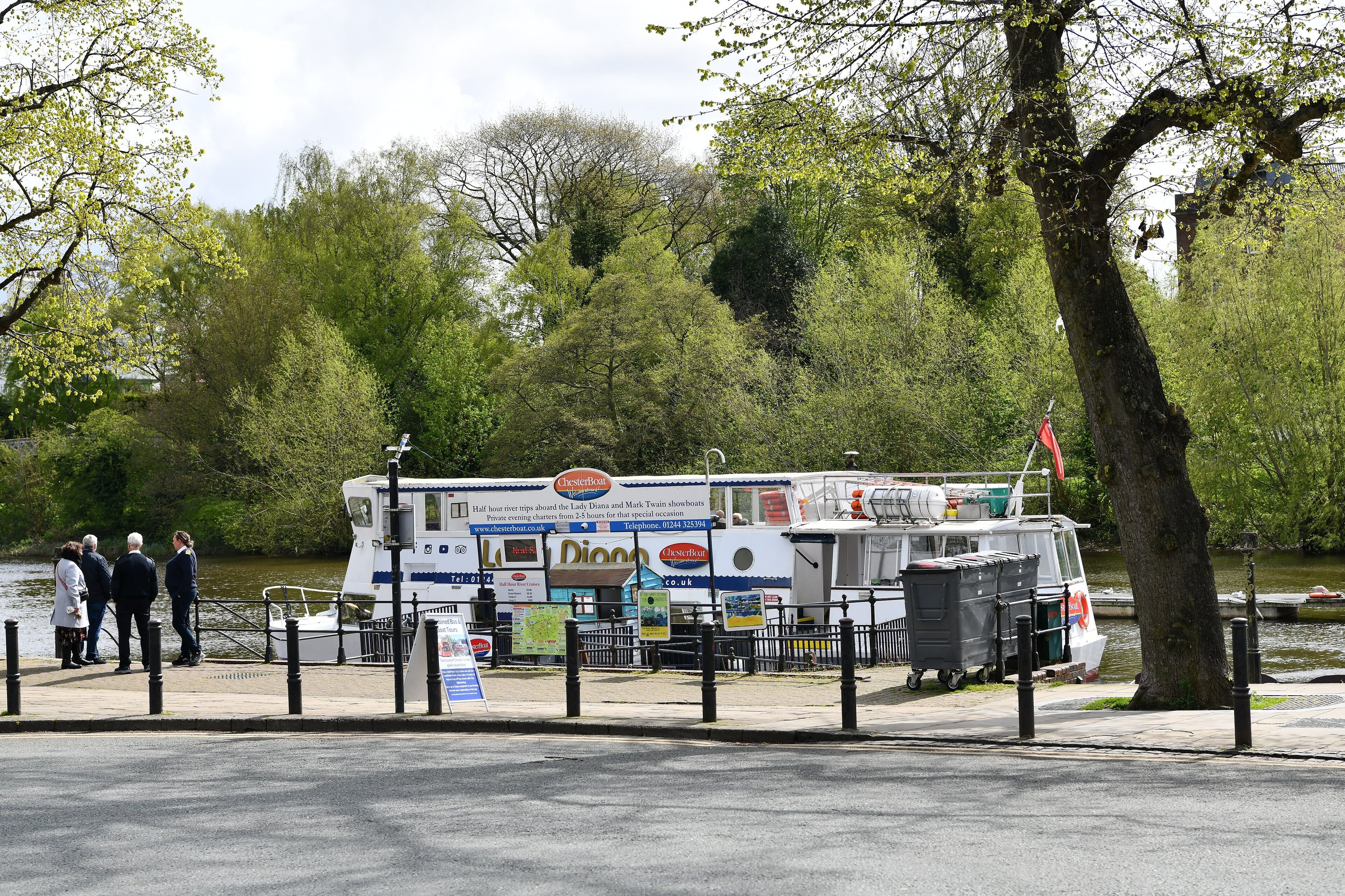 Chester, River Dee embankment: 'Lady Diana' sightseeing boat