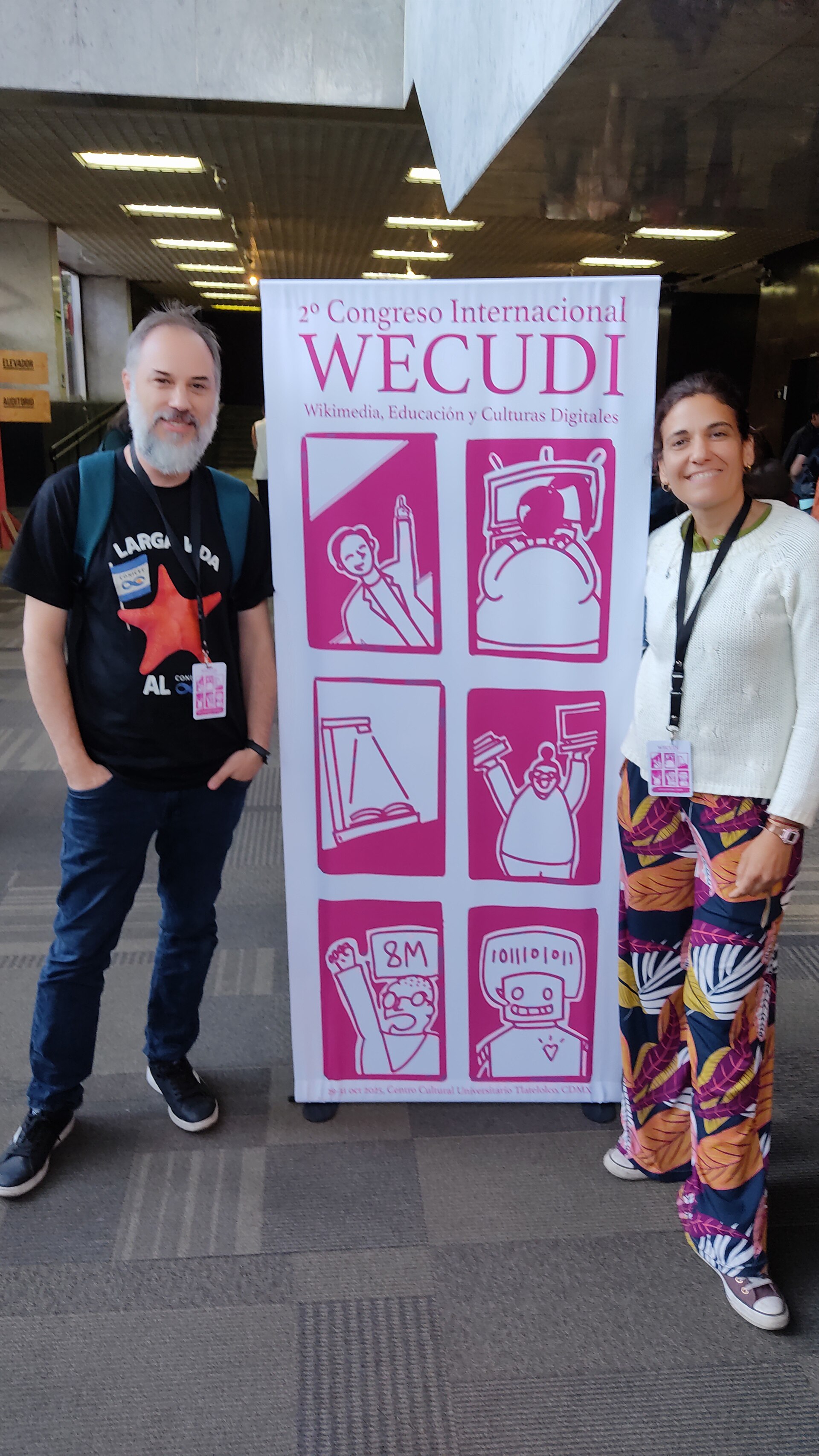 Retratos de Laura Casareto y Mikel Zubimendi en el WECUDI 2025, Ciudad de México, México