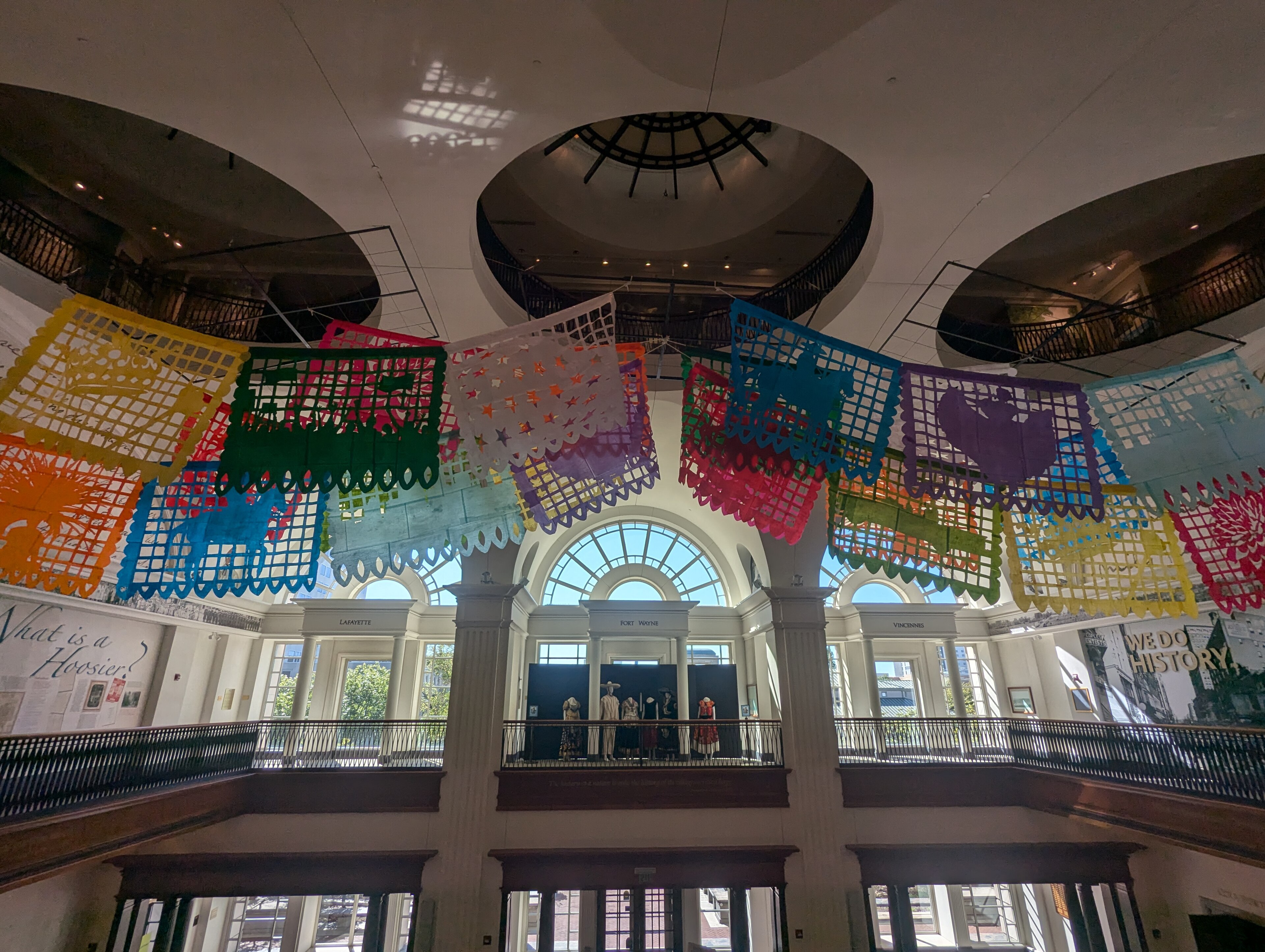 Interior of the Indiana History Center, Lilly Hall, from second-floor mezzanine.