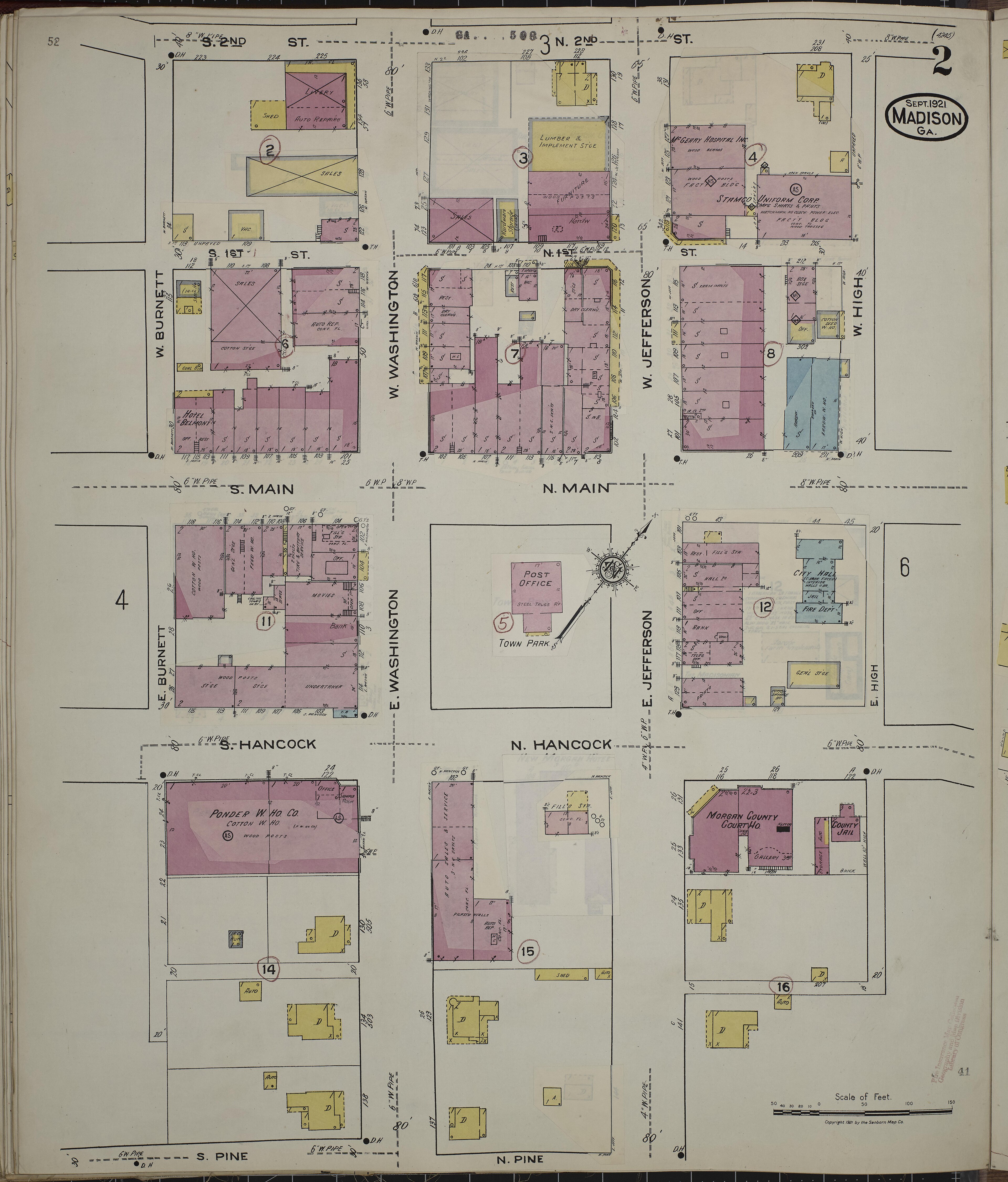 Sanborn Fire Insurance Map from Madison, Morgan County, Georgia, 1941, Plate 0002