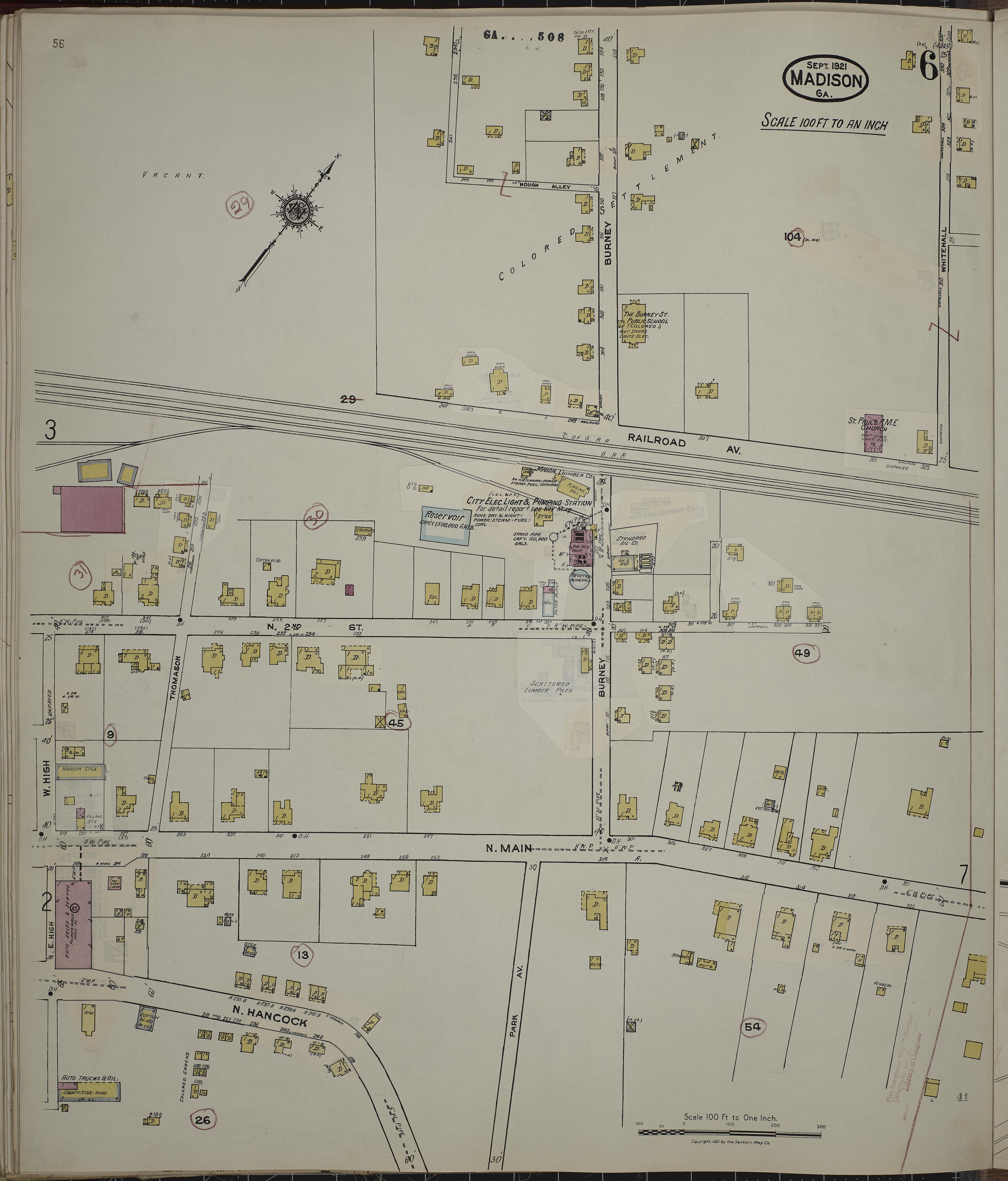 Sanborn Fire Insurance Map from Madison, Morgan County, Georgia, 1941, Plate 0006