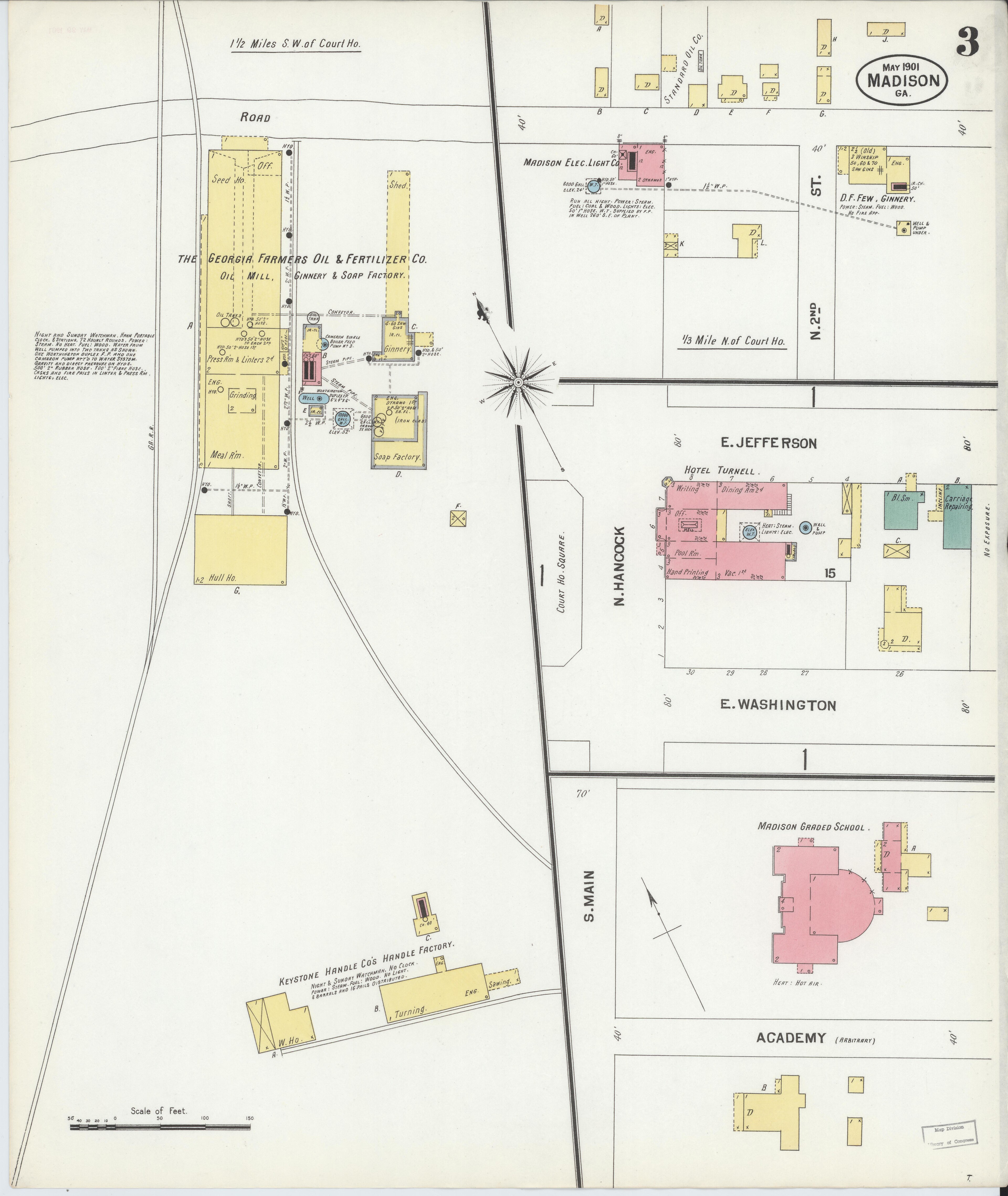 Sanborn Fire Insurance Map from Madison, Morgan County, Georgia, 1901, Plate 0003