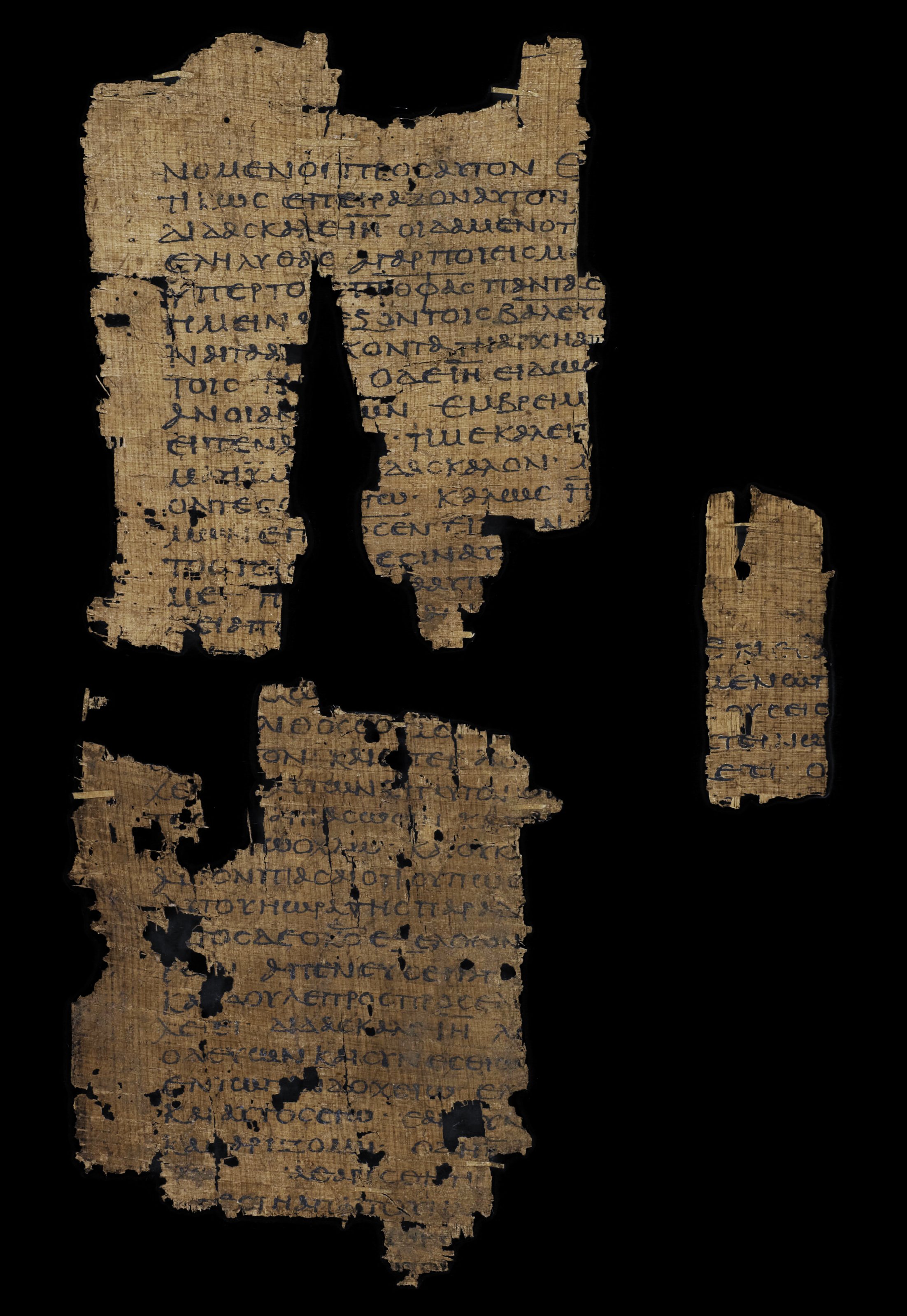 Fragmentary mid-2nd-century papyrus manuscript containing the Egerton Gospel. (Recto)
