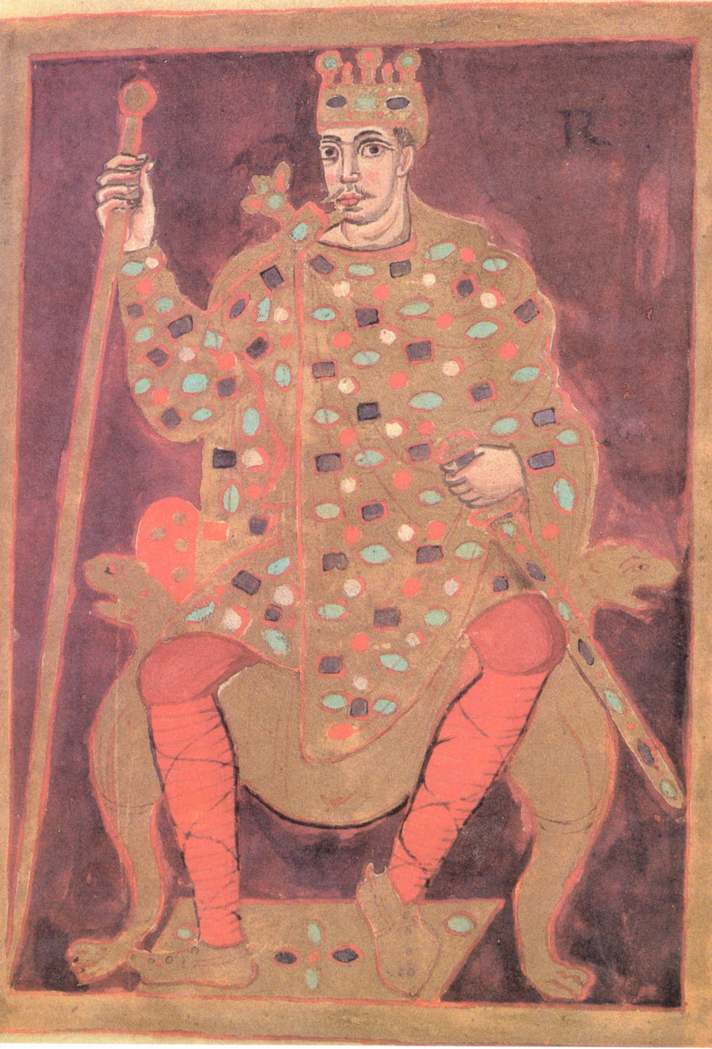London, British Library, Ms Add 37768 (4r)
 um 842
 
Lothar I