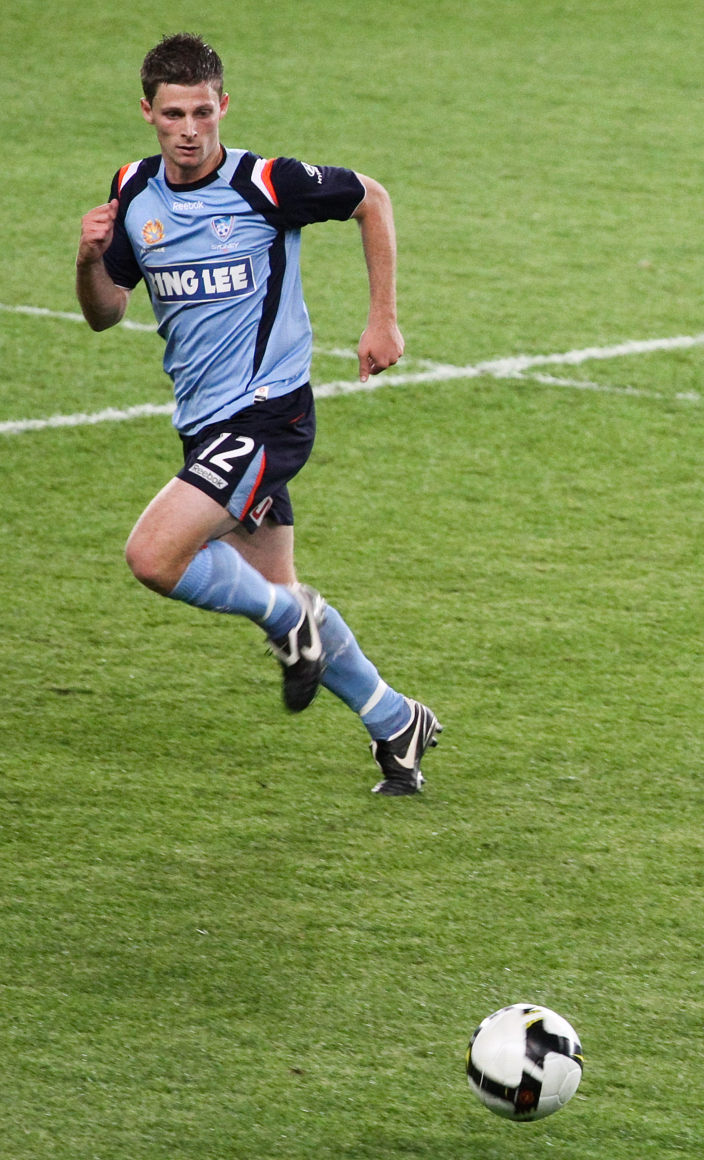 Shannon Cole playing against Adelaide United at the Sydney Football Stadium in the A-League round 5.