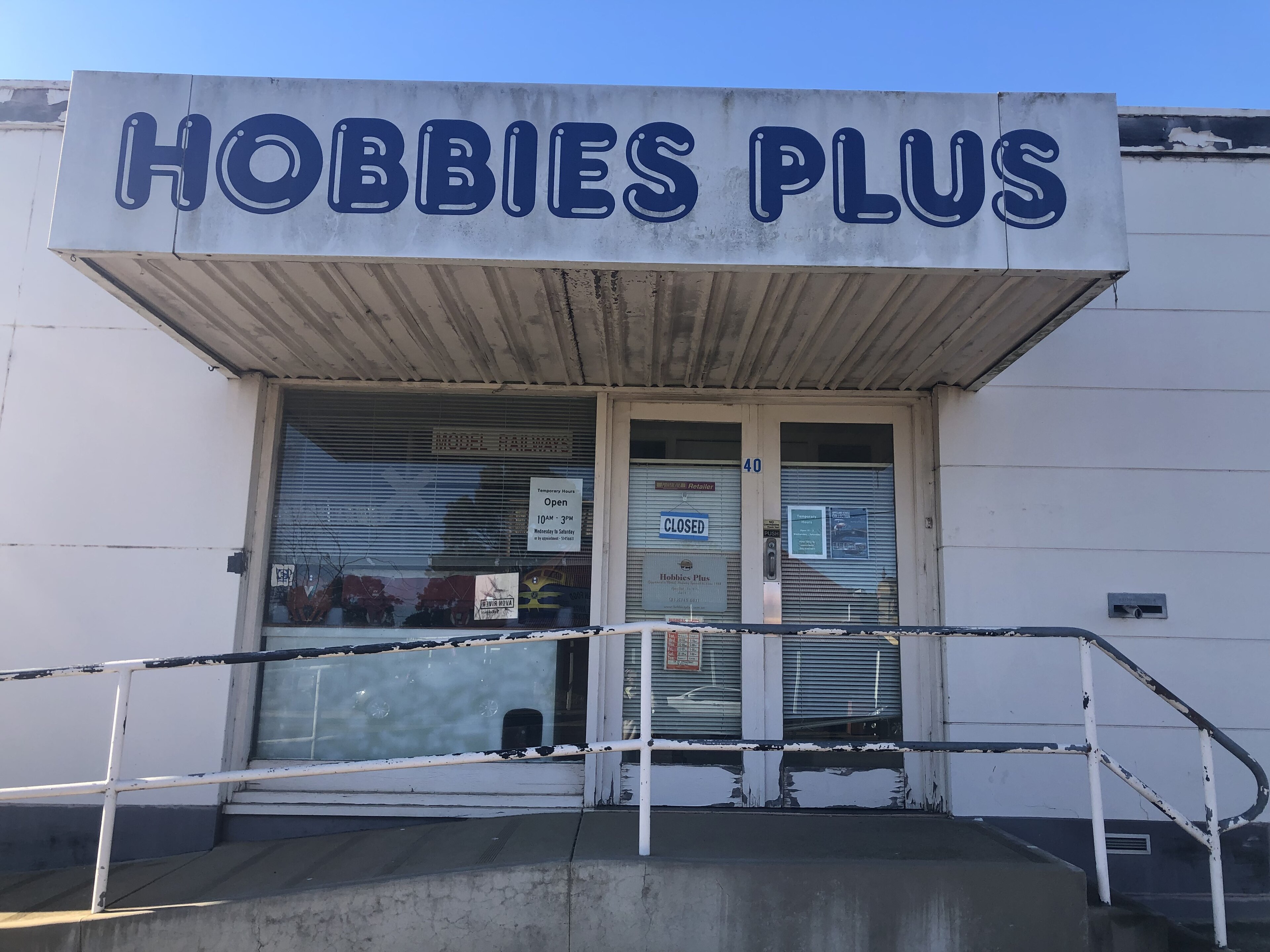 Hobbies Plus model train store in Stratford, Victoria