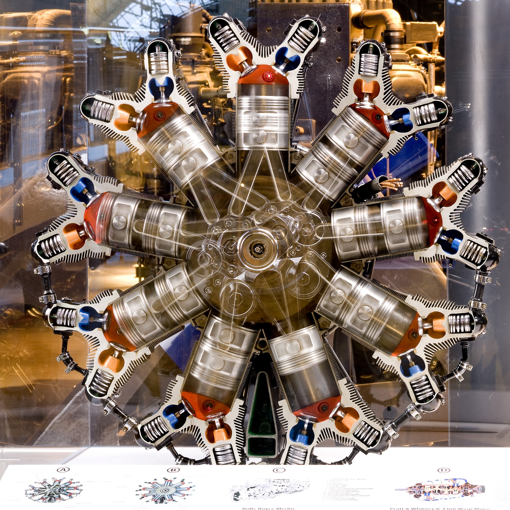 Type: Reciprocating, Radial, 9 cylinders, air cooled  Power rating: 336 kW (450 hp) at 2,300 rpm  Displacement: 16.1 L (985 cu in)  Bore and Stroke: 132 mm (5.2in.) x 132 mm (5.2 in.)  Weight: 309 kg (682 lb)  Begun in 1